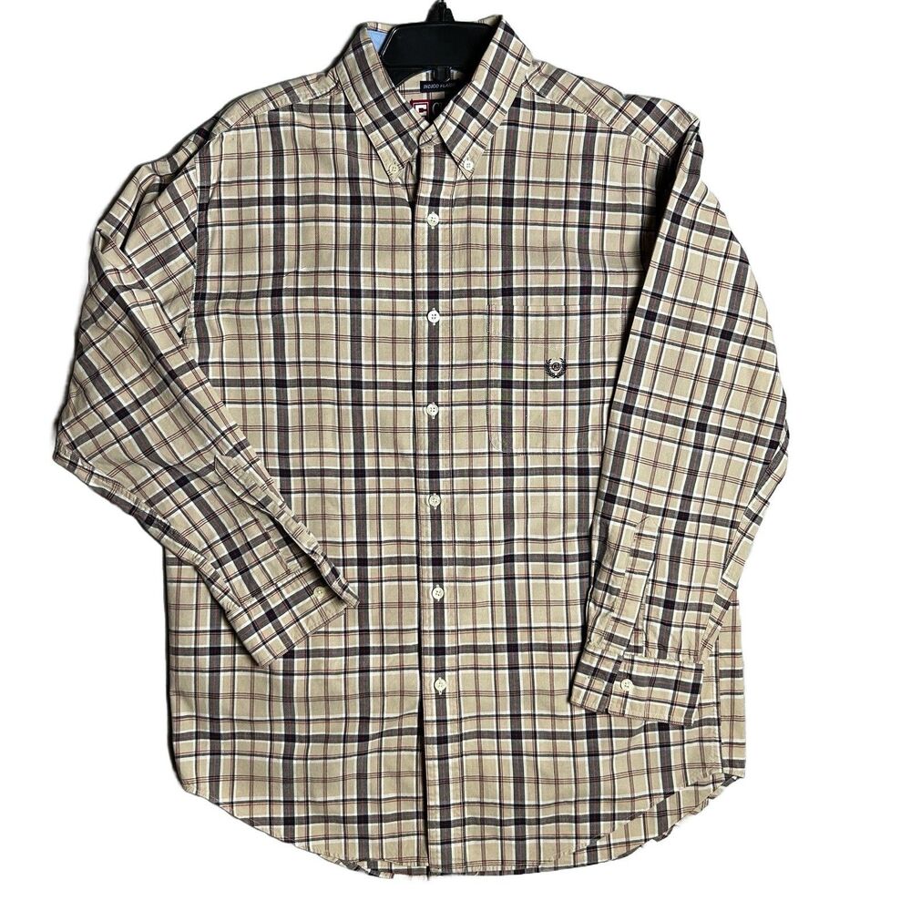 Chaps Ralph Lauren Indigo Plaid Collection Men’s Size Medium Button Front Shirt - Picture 1 of 4